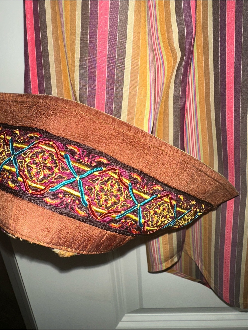 Robert Graham Shirt Men’s striped flip cuff XL knowledge wisdom truth